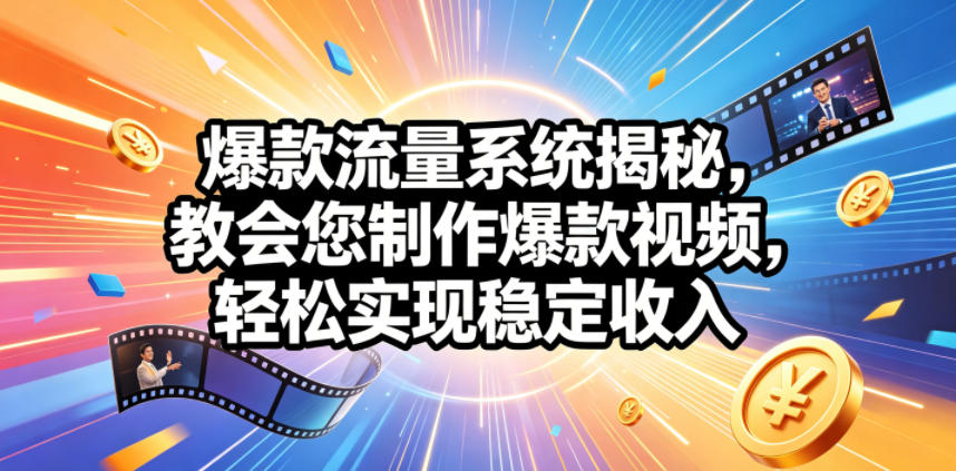 爆款流量系统揭秘，教会您制作爆款视频，轻松实现稳定收入【原创双语字幕】-dabaowz