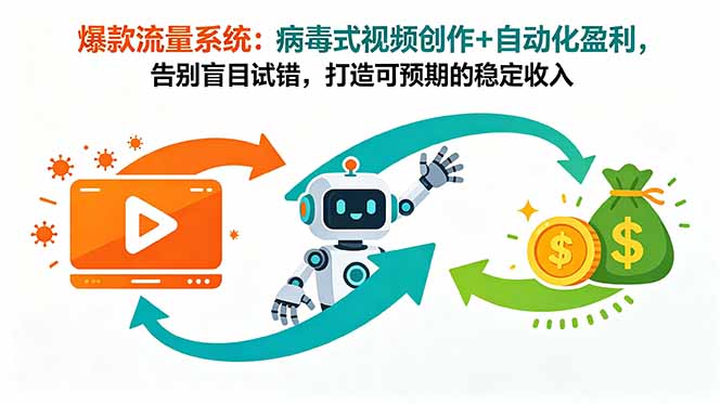 爆款流量系统：病毒式视频创作+自动化盈利，告别盲目试错，打造可预期的稳定收入-dabaowz