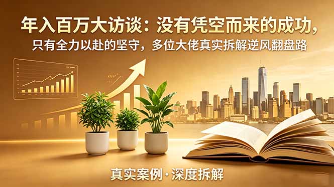 年入百万大访谈-更新：没有凭空而来的成功，只有全力以赴的坚守，多位大佬真实拆解逆风翻盘路-dabaowz