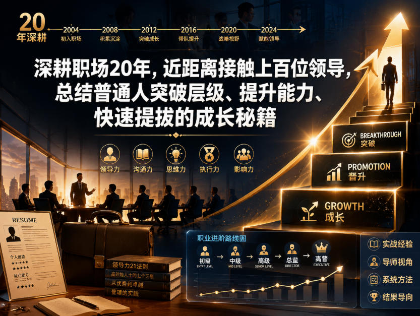 付费文章：深耕职场20年，近距离接触上百位领导，总结普通人突破层级、提升能力、快速提拔的成长秘籍(全网独家干货)-dabaowz