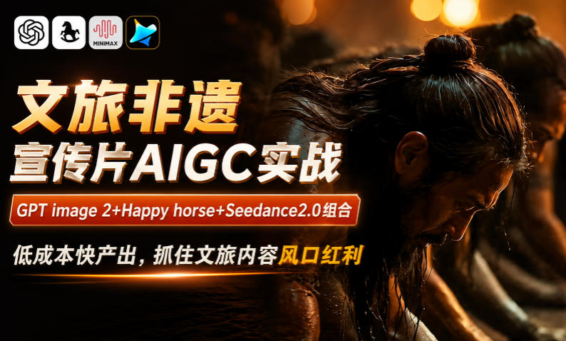 文旅非遗宣传片AIGC实战，GPT image 2+Happy horse+Seedance2.0组合，低成本快产出，抓住文旅内容风口红利-dabaowz