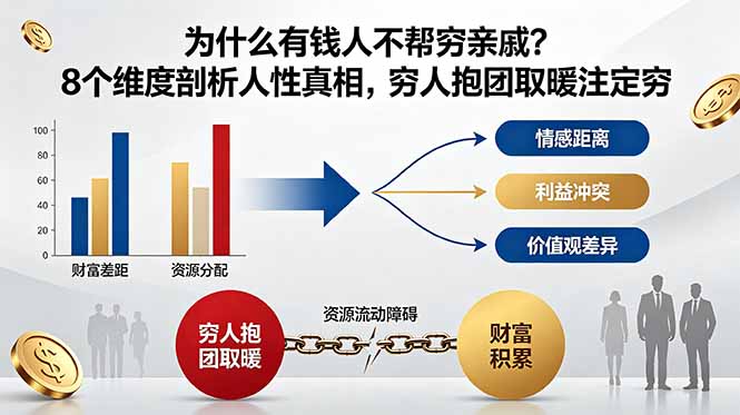 付费文章：为什么有钱人不帮穷亲戚？8个维度剖析人性真相，穷人抱团取暖注定穷-dabaowz