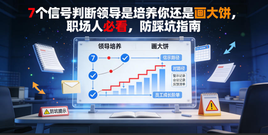 付费文章：7个信号判断领导是培养你还是画大饼，职场人必看，防踩坑指南-dabaowz