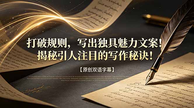 打破规则，写出独具魅力文案！揭秘引人注目的写作秘诀！【原创双语字幕】-dabaowz