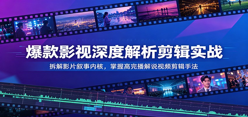 爆款影视深度解析剪辑实战：拆解影片叙事内核，掌握高完播解说视频剪辑手法-dabaowz