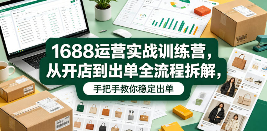 1688运营实战训练营，从开店到出单全流程拆解，手把手教你稳定出单(更新0620)-dabaowz