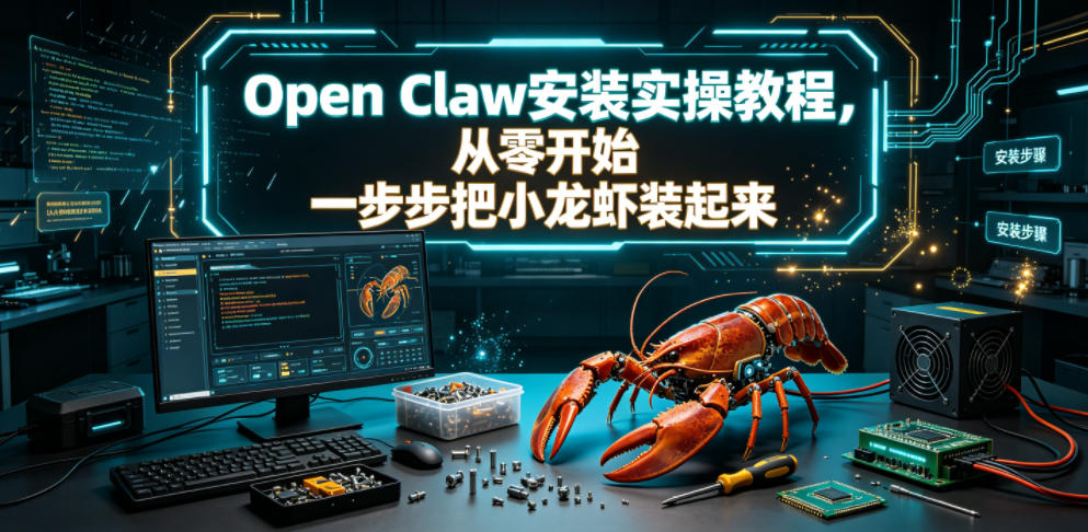 Open Claw安装实操教程，从零开始一步步一步步把小龙虾装起来-dabaowz