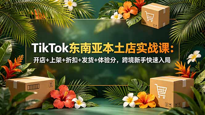 TikTok东南亚本土店实战课：开店+上架+折扣+发货+体验分，跨境新手快速入局-dabaowz