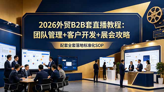 2026外贸B2B套直播教程：团队管理+客户开发+展会攻略，配套全套落地标准化SOP-dabaowz