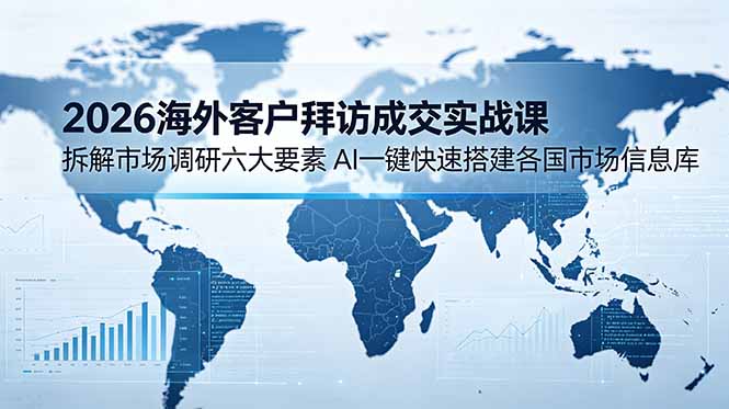 2026海外客户拜访成交实战课：拆解市场调研六大要素，AI一键快速搭建各国市场信息库-dabaowz