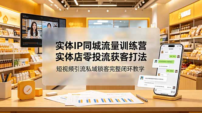 实体IP同城流量训练营：实体店零投流获客打法，短视频引流私域锁客完整闭环教学-dabaowz