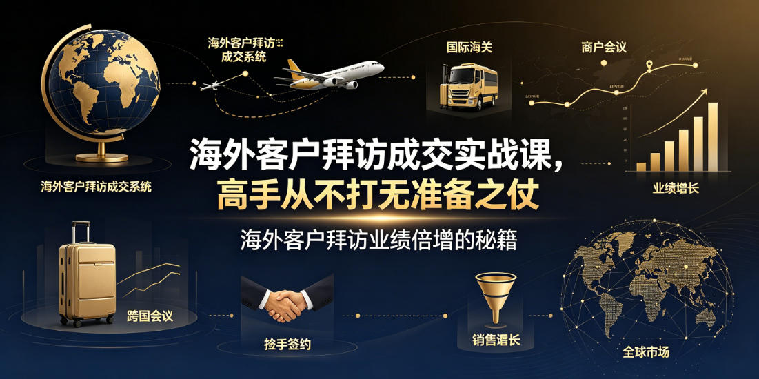 海外客户拜访成交实战课，高手从不打无准备之仗，海外客户拜访业绩倍增的秘籍-dabaowz