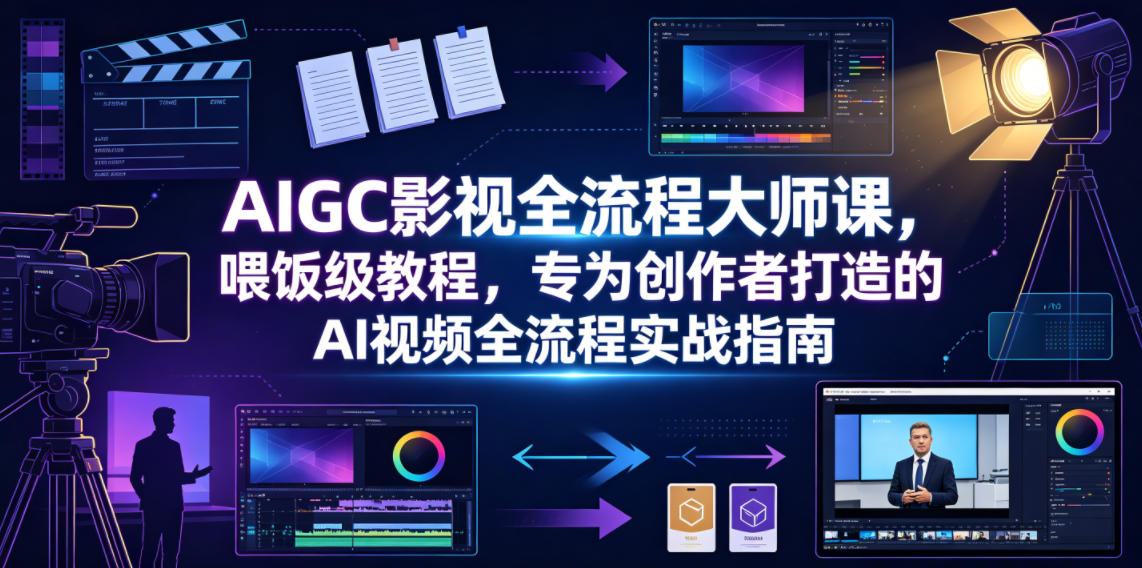 AIGC影视全流程大师课，喂饭级教程，专为创作者打造的AI视频全流程实战指南-dabaowz