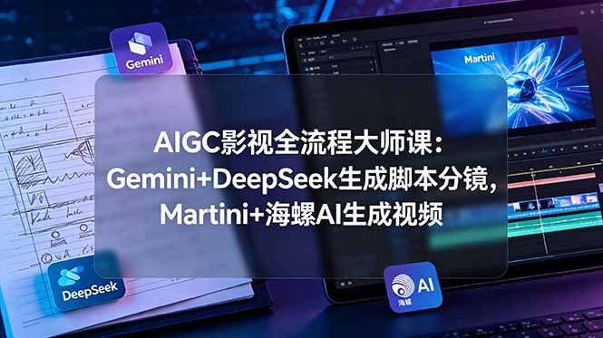 AIGC影视全流程大师课：Gemini+DeepSeek生成脚本分镜，Martini+海螺AI生成视频-dabaowz