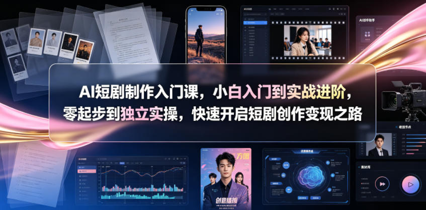 AI短剧制作入门课,小白入门到实战进阶,零起步到独立实操,快速开启短剧创作变现之路-dabaowz