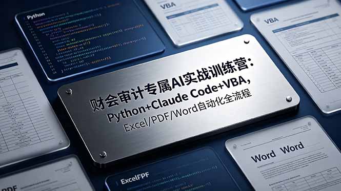 财会审计专属 AI实战训练营：Python+Claude Code+VBA，Excel/PDF/Word自动化全流程-dabaowz