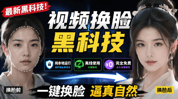 AI人工智能如此夸张？一键视频换Lian黑科技，纯本地离线运行，本地视频换Lian娱乐工具，AI FaceSwap-dabaowz