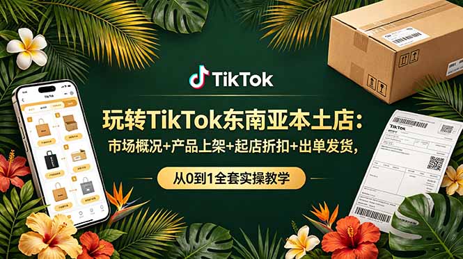 玩转TikTok东南亚本土店：市场概况+产品上架+起店折扣+出单发货，从0到1全套实操教学-dabaowz