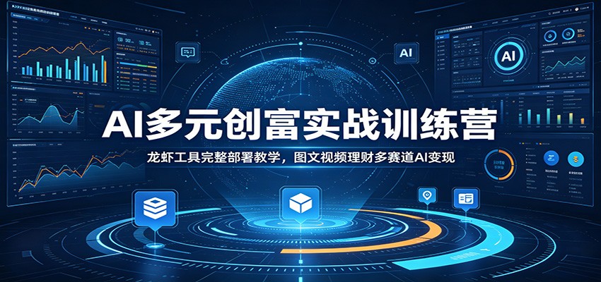 AI多元创富实战训练营：龙虾工具完整部署教学，图文视频理财多赛道AI变现-dabaowz