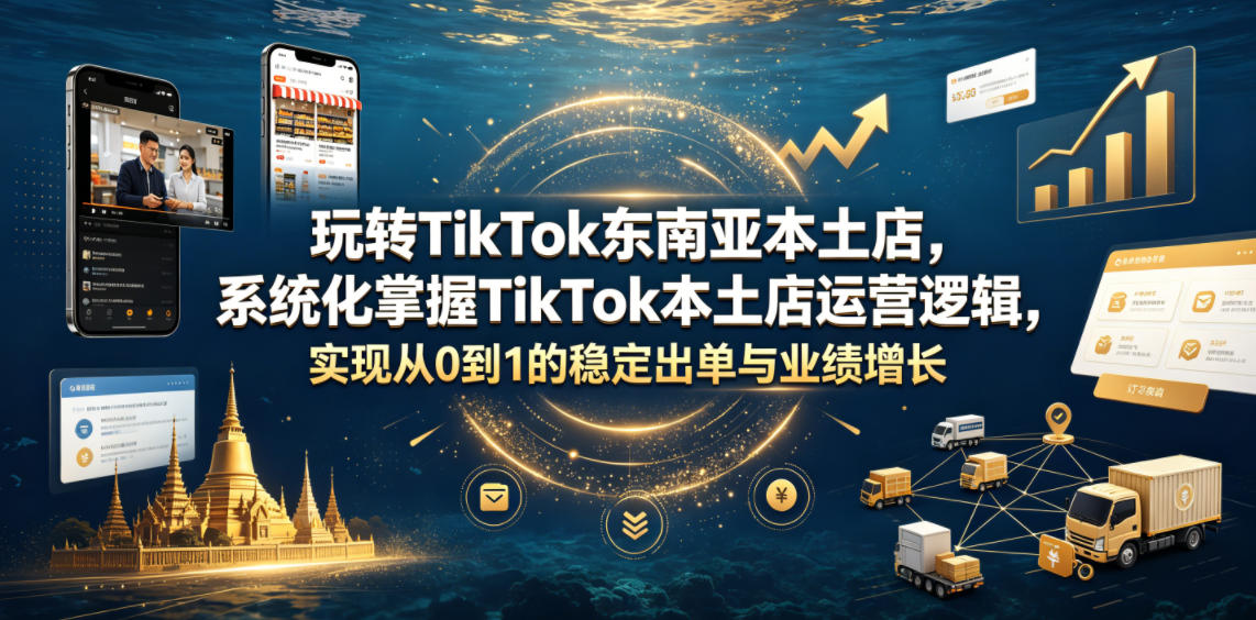 玩转TikTok东南亚本土店，系统化掌握TikTok本土店运营逻辑，实现从0到1的稳定出单与业绩增长-dabaowz