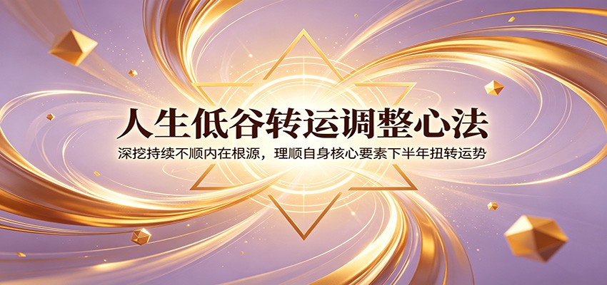 人生低谷转运调整心法：深挖持续不顺内在根源，理顺自身核心要素下半年扭转运势-dabaowz