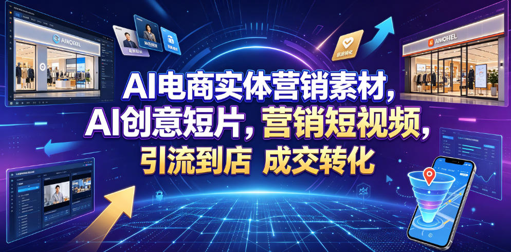 AI电商实体营销素材，AI创意短片，高效打造营销短视频，轻松引流到店，稳定提升门店客流与成交转化-dabaowz