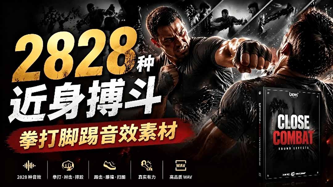 宝藏级别音效！2828种近身搏斗拳打脚踢音效素材，全部中文分类，免解压使用  Close Combat-dabaowz