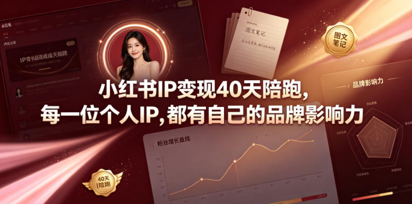 小红书IP变现40天陪跑,每一位个人IP,都有自己的品牌影响力-dabaowz