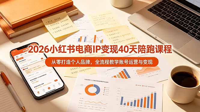 2026小红书电商IP变现40天陪跑课程-11期，从零打造个人品牌，全流程教学账号运营与变现-dabaowz