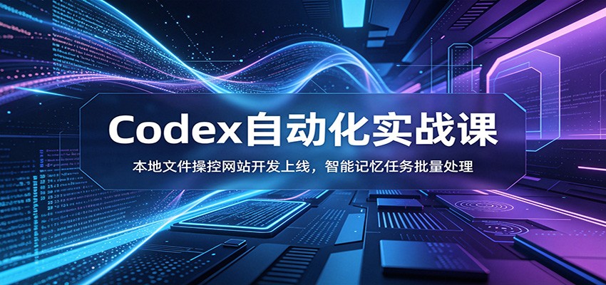 Codex自动化实战课:本地文件操控网站开发上线,智能记忆任务批量处理-dabaowz