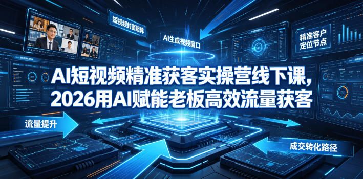 AI短视频精准获客实操营6月10-14号线下课，2026用AI赋能老板高效流量获客-dabaowz