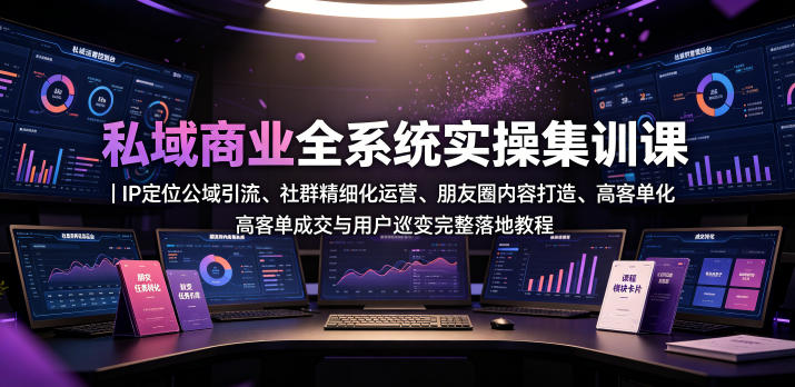 私域商业全系统实操课｜IP定位公域引流、社群精细化运营、朋友圈内容打造、高客单成交与用户裂变完整落地教程-dabaowz