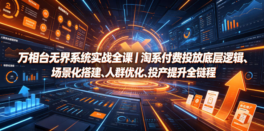 万相台无界系统实战全课｜淘系付费投放底层逻辑、场景化搭建、人群优化、投产提升全链路运营教程-dabaowz