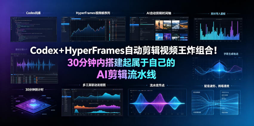 Codex＋HyperFrames自动剪辑视频王炸组合！30分钟内搭建起属于自己的AI剪辑流水线(完整版实操教程手册)-dabaowz
