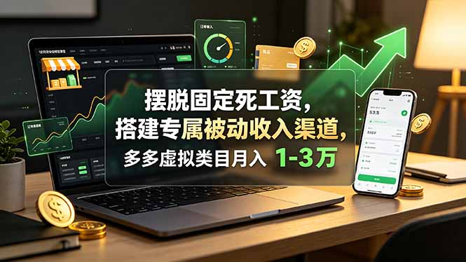 摆脱固定死工资，搭建专属被动收入渠道，多多虚拟类目月入 1-3 万-dabaowz