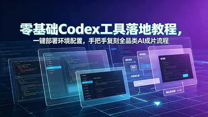 零基础Codex工具落地教程，一键部署环境配置，手把手复刻全品类AI成片流程-dabaowz