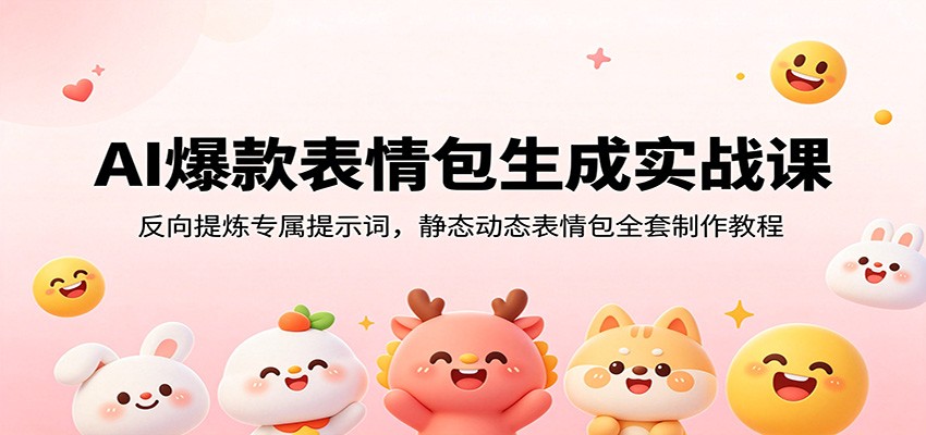 AI爆款表情包生成实战课：反向提炼专属提示词，静态动态表情包全套制作教程-dabaowz