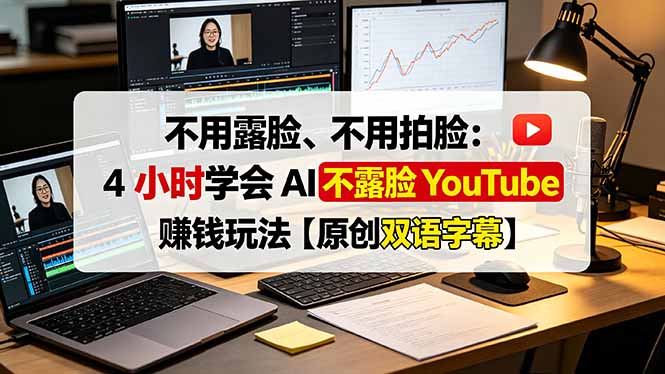 不用露脸、不用拍脸：4 小时学会 AI 不露脸 YouTube 赚钱玩法【原创双语字幕】-dabaowz