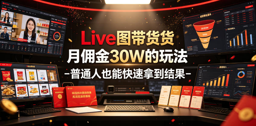 Live图带货月佣金30W的玩法-普通人也能快速拿到结果-dabaowz
