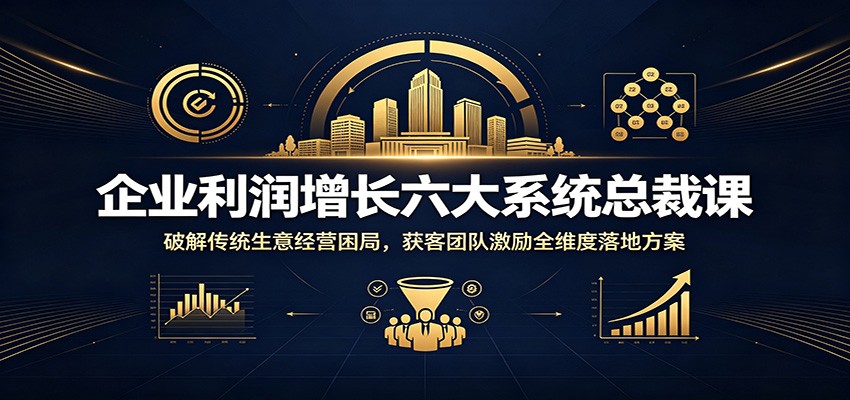 企业利润增长六大系统总裁课：破解传统生意经营困局，获客团队激励全维度落地方案-dabaowz