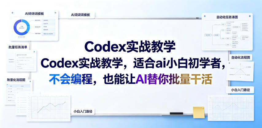 Codex实战教学，适合ai小白初学者，不会编程，也能让AI替你批量干活-dabaowz
