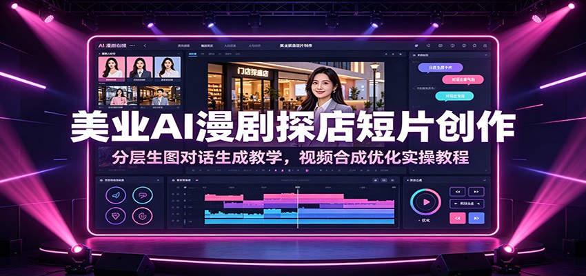 美业AI漫剧探店短片创作：分层生图对话生成教学，视频合成优化实操教程-dabaowz