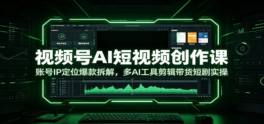 视频号AI短视频创作课：账号IP定位爆款拆解，多AI工具剪辑带货短剧实操-dabaowz
