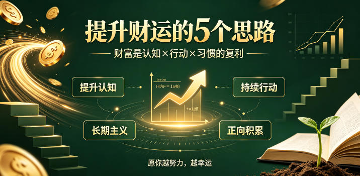 付费文章：提升财运的5个思路——财富是认知x行动x习惯的复利，愿你越努力，越幸运-dabaowz