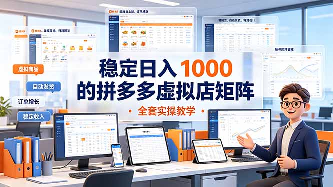 稳定日入 1000 的拼多多虚拟店矩阵，全套实操教学-dabaowz