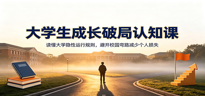大学生成长破局认知课：读懂大学隐性运行规则，避开校园弯路减少个人损失-dabaowz