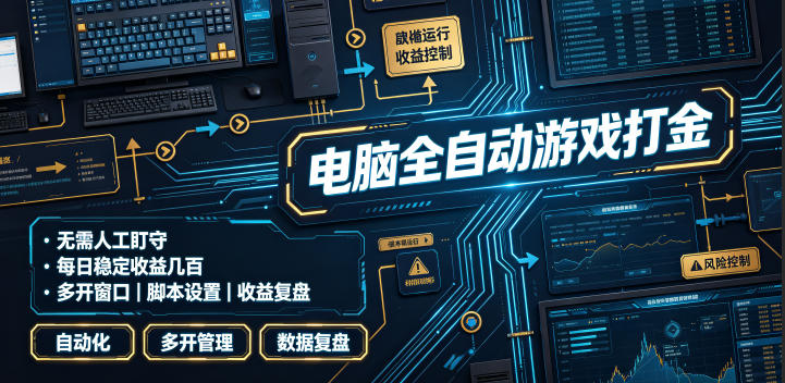 电脑全自动游戏打金，无需人工盯守，每日稳定收益几百！【揭秘】-dabaowz