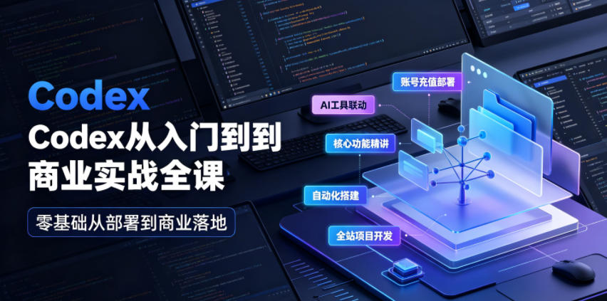 Codex从入门到商业实战全课｜账号充值部署、AI工具联动、核心功能精讲、自动化搭建、全站项目开发零基础教程-dabaowz
