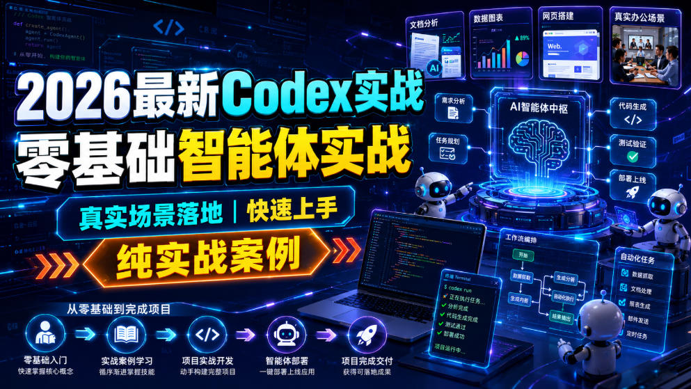 2026最新Codex实战零基础智能体实战，真实场景落地，快速上手，纯实战案例-dabaowz