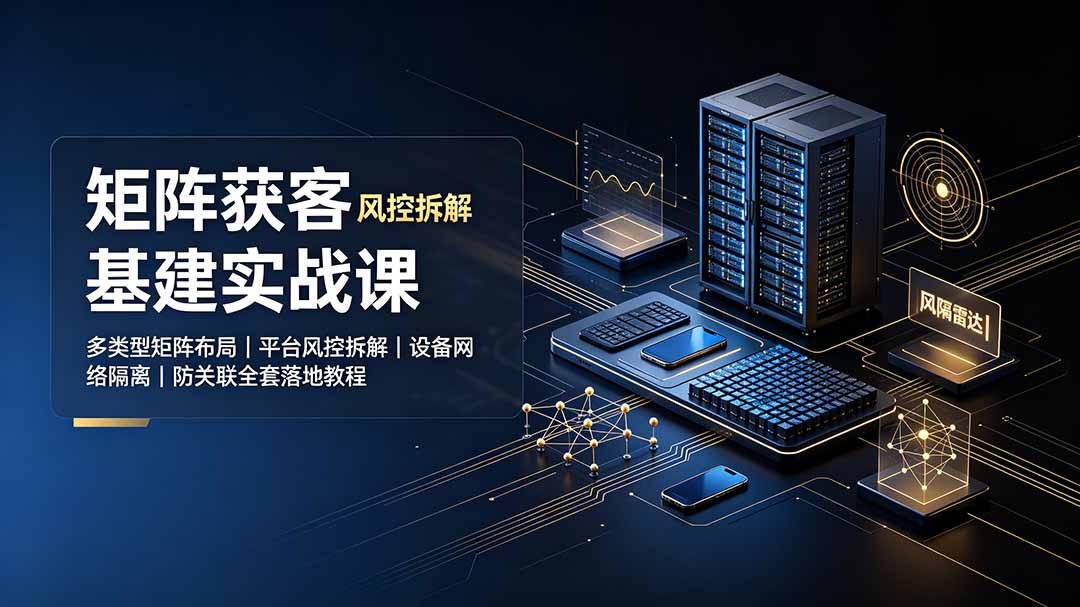矩阵获客基建实战课：多类型矩阵布局｜平台风控拆解｜设备网络隔离｜防关联全套落地教程-dabaowz
